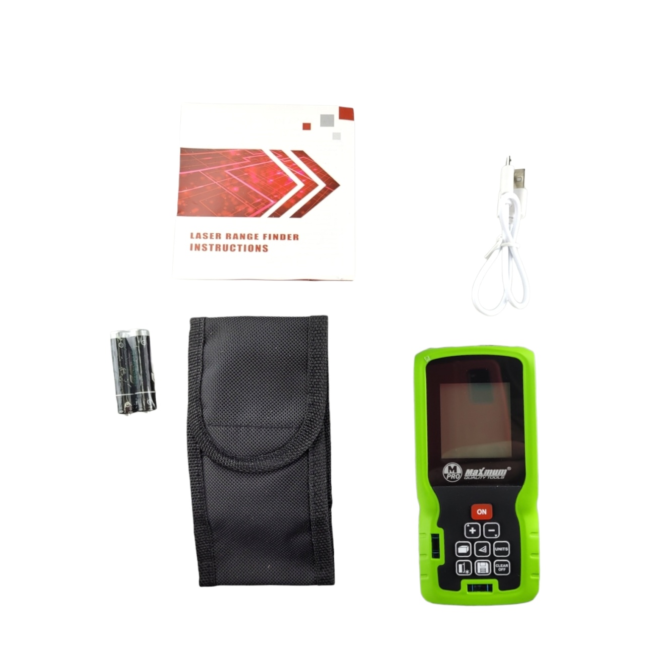 рулетка лазерная (дальномер) 60 м, на батарейках, зеленый луч, «maximum» mx 12899 оптом